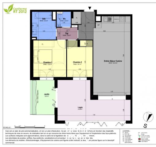 Vente appartement Chateauneuf grasse, 67m² 6m² 3 pièces 425 000€