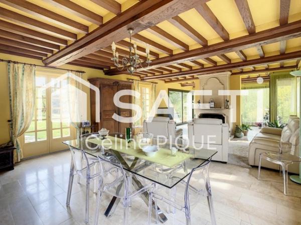 Maison de 9 pièces avec grand jardin, bois et rivière