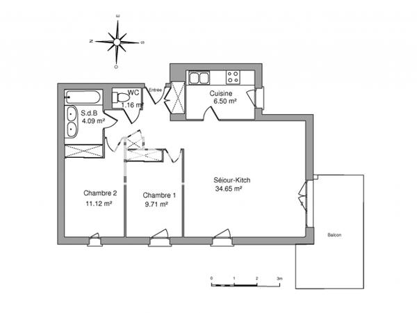 Location Appartement 3 pièces 67.23 m² - 15 IMPASSE SAINT ARNAULT Agen 47000