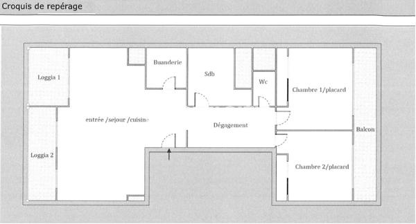 Appartement 3 pièces - 63 m² Exclusivité efficity