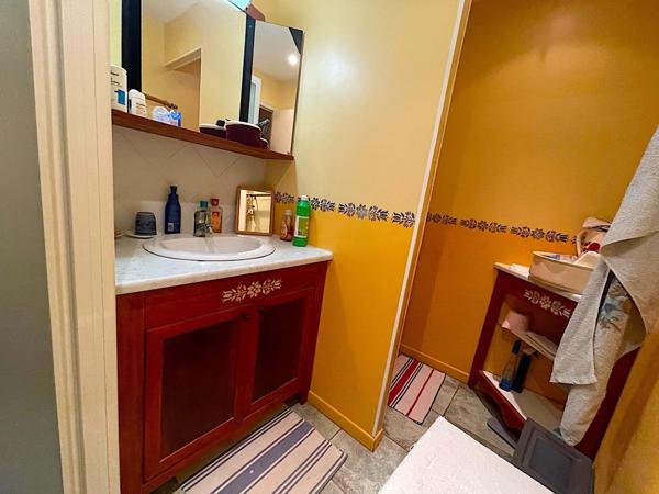 Maison de village avec terrasse de toit.