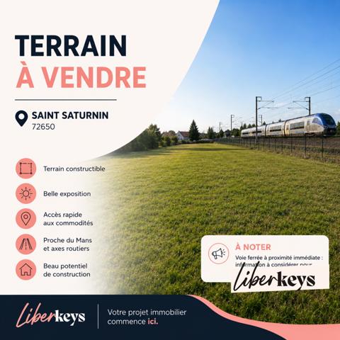  Terrain constructible  616 M2 - Saint Saturnin 