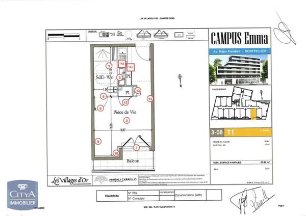 Appartement à louer 1 pièce 22.8m² Montpellier (34000)