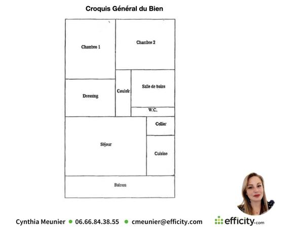 Appartement 3 pièces - 65 m² Exclusivité efficity