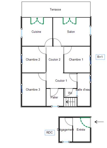 Maison de ville avec jardin, terrasse et garage