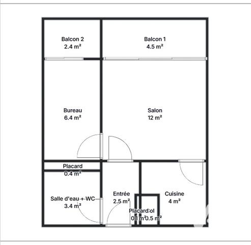 Studio à vendre 29 m² Vence