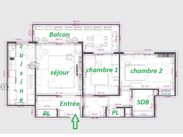 Appartement 3 pièces - 72 m²