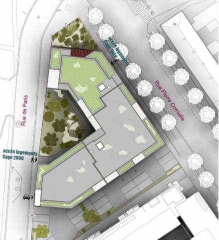 appartement T4 neuf à vendre SOTTEVILLE LES ROUEN (76), surface hab 81.70 m2 + terrasse 20.29 m2 + park