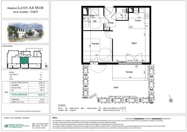 Vivez entre terre et mer à Crac'h : un T2 lumineux avec jardinet et terrasse, idéal pour savourer chaque instant !