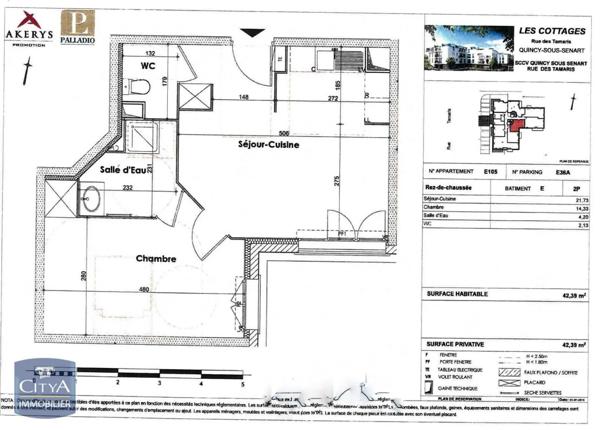 Appartement à louer 2 pièces 42.39m² Quincy-sous-Sénart (91480)