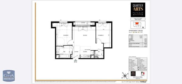 Appartement à louer 3 pièces 54.2m²