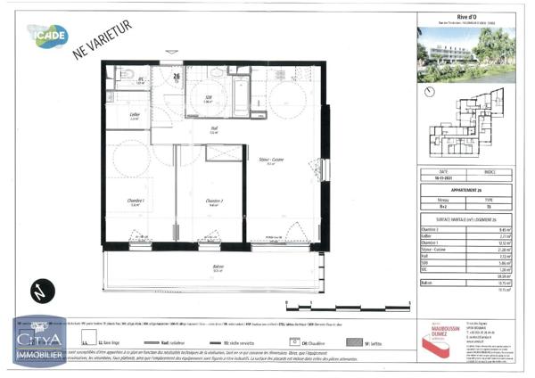 Appartement à louer 3 pièces 59.59m² Villeneuve-d'Ascq (59650)