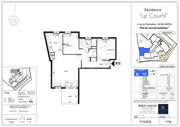 ARZON Appartement 3 pièces 72 m²