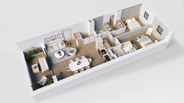 Appartement 3 pièces - 74 m²