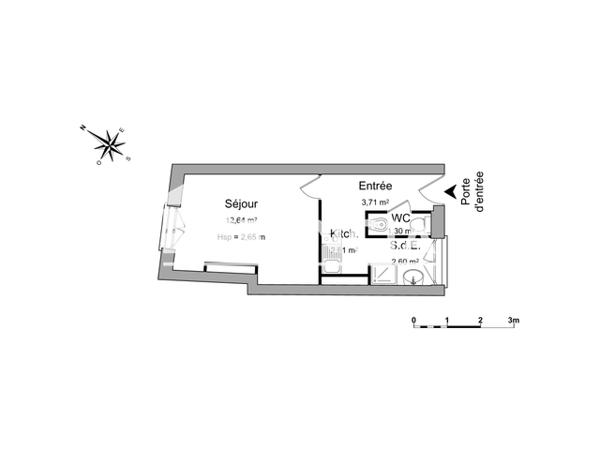Location Studio 22.86 m² - 55\57 RUE DES DOMINICAINS Nancy 54000