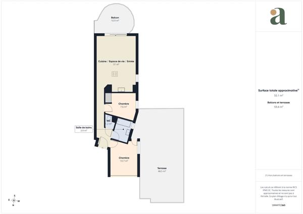 Appartement 3 pièces avec terrasse-jardin au Cannet Emplacement idéal aux portes de Cannes