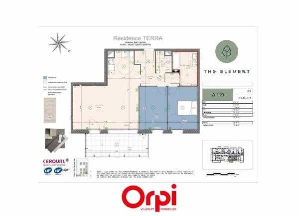 Appartement à vendre    3 pièces •  Mont-Saint-Martin