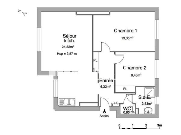 Location Appartement 3 pièces 56.08 m² - 27 RUE DU VERCORS Brest 29200