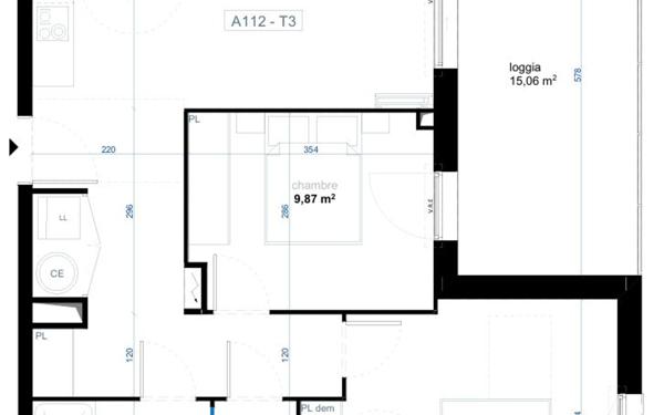 Appartement à vendre    3 pièces • 62,07 m2 Narbonne