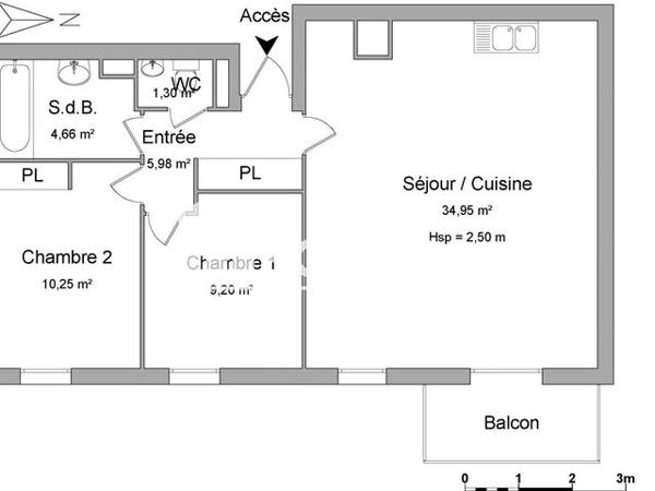 Location Appartement 3 pièces 66.34 m² - 187 ROUTE DE DIEPPE Notre Dame De Bondeville 76960