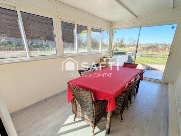 Maison 87m², 3 chambres, garage, terrain.