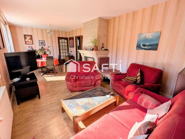 Maison 87m², 3 chambres, garage, terrain.