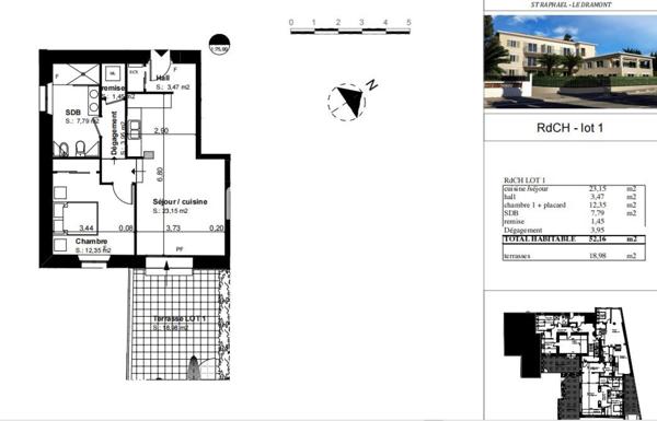 SAINT-RAPHAËL – LE DRAMONT – 2 PIÈCES 49 M² – TERRASSE – PLAGE À 20 M