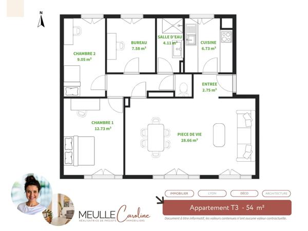 Appartement 3 pièces - 77 m² Exclusivité