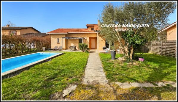 Maison PLAIN-PIED 110,23 M² - 6 pièces - 3 chambres + Mezzanine -Garage - Piscine neuve - PARCELLE 949 M² SEGOUFIELLE (32)