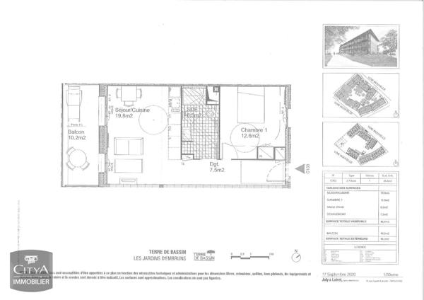 Appartement à louer 2 pièces 46.4m²