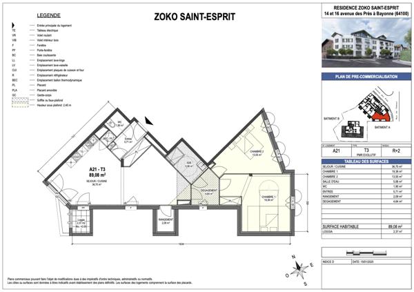 Appartement 3 pièces - 89 m²