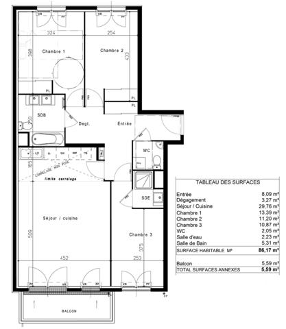 Appartement à vendre 4 pièces 86,17 m² Le Plessis-Trévise