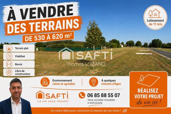 Terrain a batir de 597 m2 Plat et viabilisé