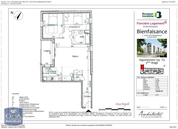 Appartement à louer 3 pièces 76.26m² Caen (14000)