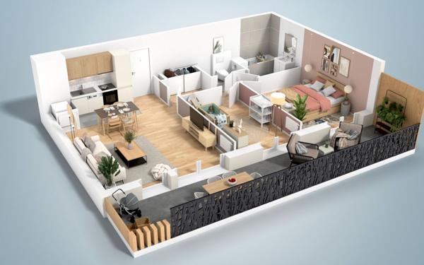 Appartement à vendre    3 pièces • 62,23 m2 Le Plessis-Trévise