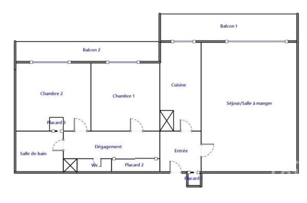 Appartement F3 à vendre  3 pièces - 71,08 m2 PARIS - 75019
