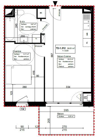 Appartement Mainvilliers 39.51 m²