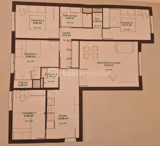 Appartement de 88 m²