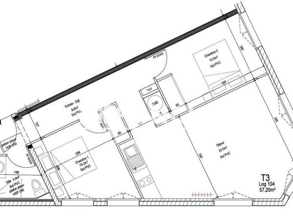 Location Appartement 3 pièces 57.2 m² - 1 RUE TRAVERSIERE Challans 85300