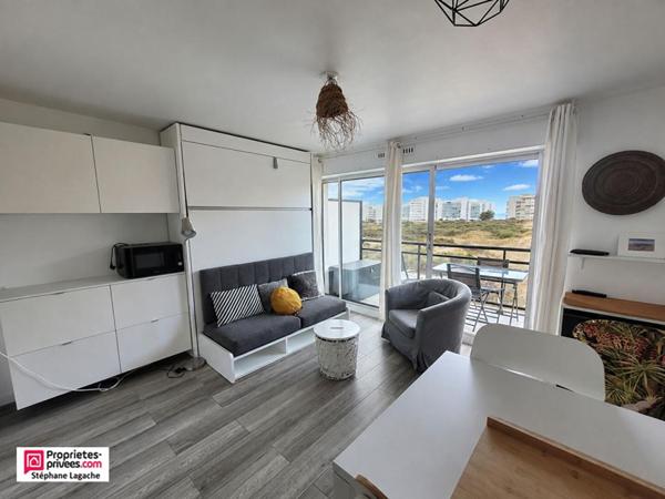 Appartement Hardelot Plage studio cabine 23 m2 avec  vue mer et terrasse