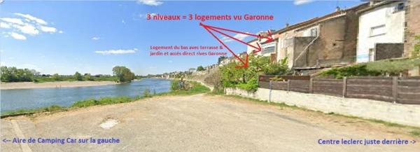 Immeuble rare rénové vue Garonne
