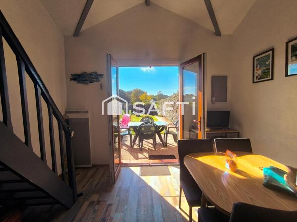 Maisonnette entièrement rénovée, pleine de charme, au sein d'une résidence avec piscine à Brem-sur-Mer