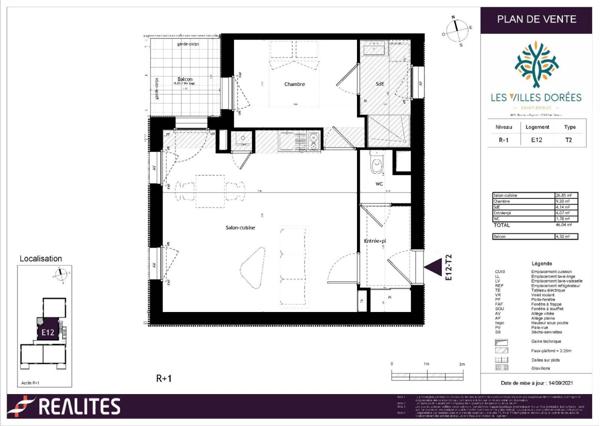 Appartement 2 Pièces 46 M² - 22000 Saint-brieuc ,  
Saint brieuc 22000
