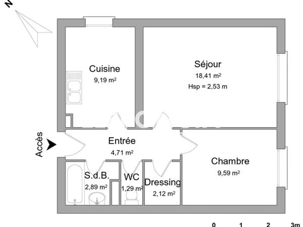 Location Appartement 2 pièces 48.14 m² - 1013 BOULEVARD HAUTE FOLIE Herouville St Clair 14200