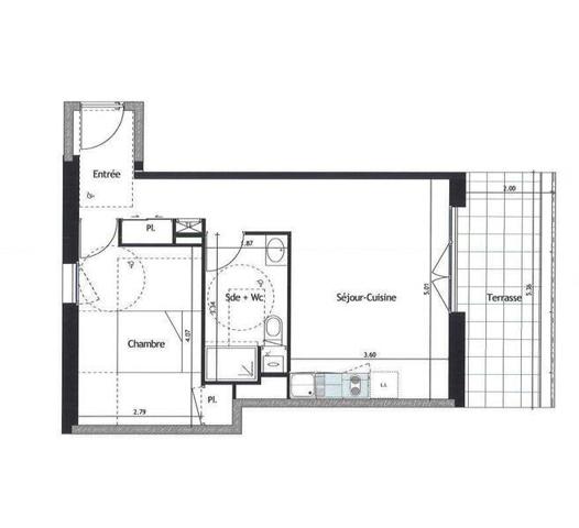 Appartement 2 pièces                                        - 44600 Saint-Nazaire Réf : 3520