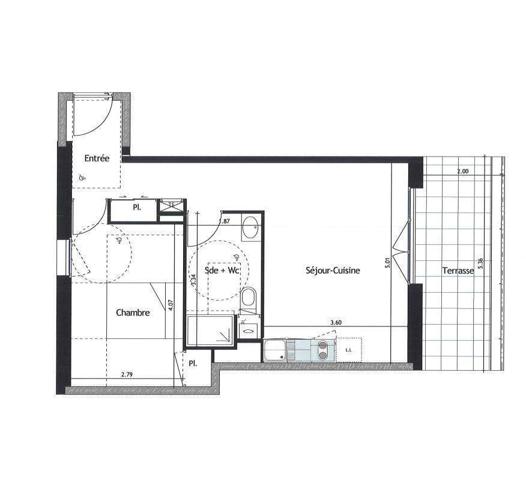 Appartement 2 pièces                                        - 44600 Saint-Nazaire Réf : 3520