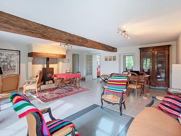 Belle longère à vendre sur les Bords de Loire dans un cadre bucolique offrant de beaux volumes et un joli jardin entièrement clos au calme