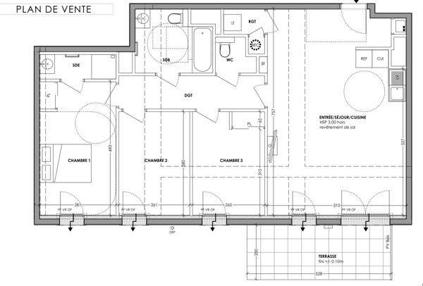 Chantepie (35135) CHANTEPIE T4 avec Terrasse et jardin - 3 CHAMBRES.- PARKING DOUBLE