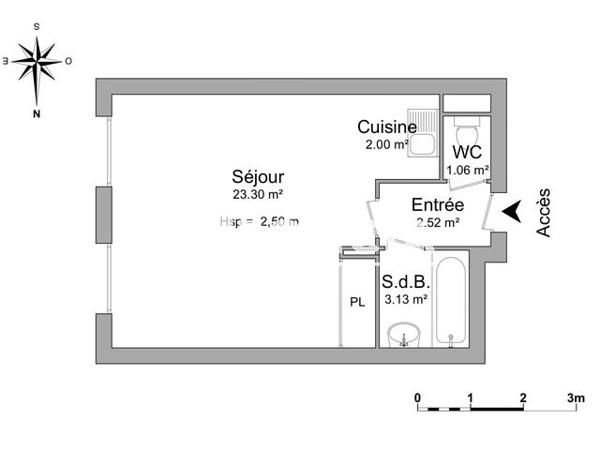 Location Studio 31.5 m² - APT C3006 Franconville 95130