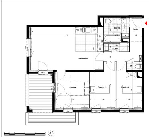 Appartement Massy 4 pièce(s) 77.68 m2